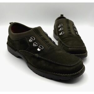 AEROSOLE Grass Slipper Loafers Women's Size 8 Dark Green Suede‎ Slip On Shoes